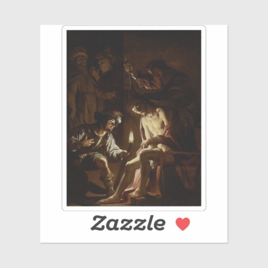 Gerrit van Honthorst - Christus gekrönt mit Thorns Aufkleber (Blatt)