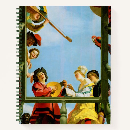 Gerrit Van Honthorst Musical Group Balcony Art Notizblock (Vorderseite)