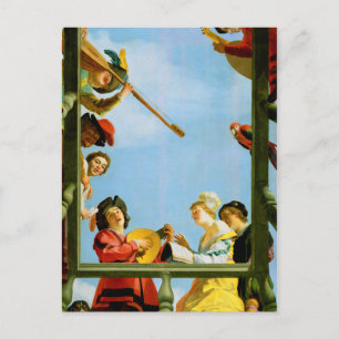 Gerrit Van Honthorst Musikalische Gruppe Balkon Ku Postkarte