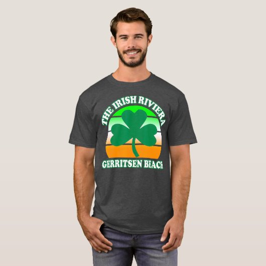 Gerritsen Beach Irish Riviera Funny Kleeblatt T-Shirt (Vorne ganz)