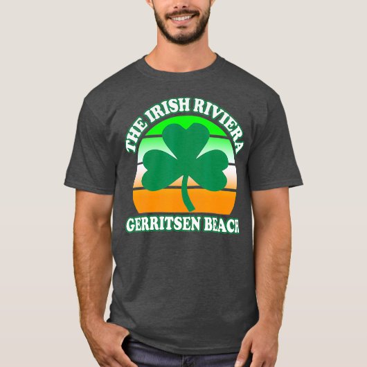 Gerritsen Beach Irish Riviera Funny Kleeblatt T-Shirt (Vorderseite)