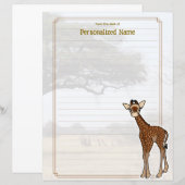Gerry Giraffe Savanna Lined Paper Sheet (Vorne/Hinten)