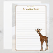 Gerry Giraffe White Lined Paper Sheet (Vorne/Hinten)