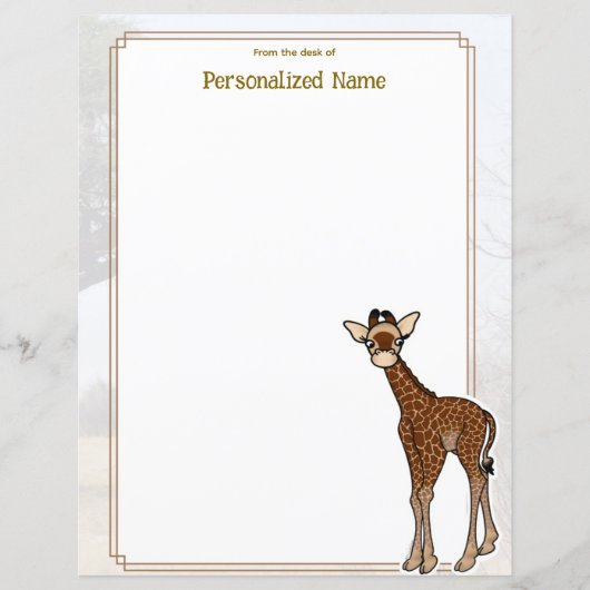 Gerry Giraffe White Paper Sheet (Vorderseite)