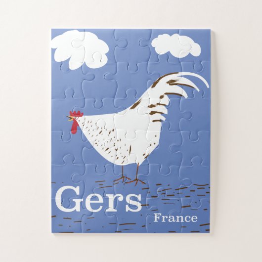 Gers France Vintage Reiseplakat Puzzle (Vertikal)
