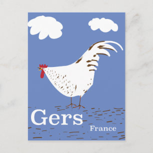 Gers Frankreich Vintage-Reiseposter Postkarte