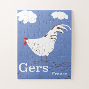 Gers Frankreich Vintage-Reiseposter Puzzle
