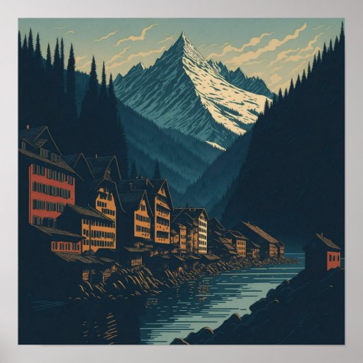 Gersau Schweiz Reisen Vintag Poster (Vorne)