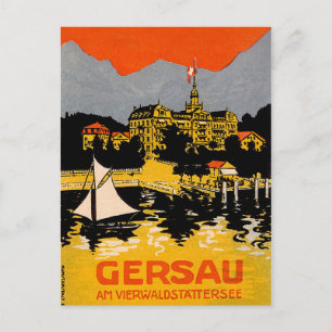 Gersau, Vierwaldstättersee, Segelboot, Schweiz Postkarte