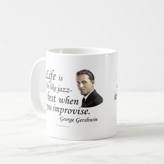 Gershwin auf dem Leben Kaffeetasse (Vorderseite Links)