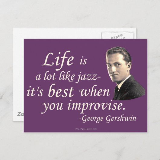 Gershwin on Life - Maßgeschneidert Postkarte (Vorne/Hinten)