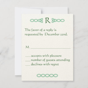 Gerste und keltische grüne UAWG RSVP Karte