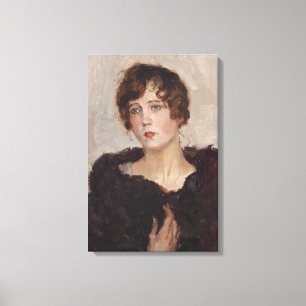 Gertie in einer Pelzmatte (von Isaac Israels) Leinwanddruck