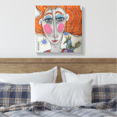 "Gertie", Whimsical Portrait Canvas Print Leinwanddruck (Insitu (Schlafzimmer))