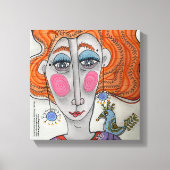 "Gertie", Whimsical Portrait Canvas Print Leinwanddruck (Vorderseite)
