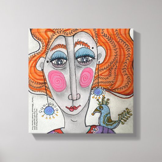 "Gertie", Whimsical Portrait Canvas Print Leinwanddruck (Vorderseite)