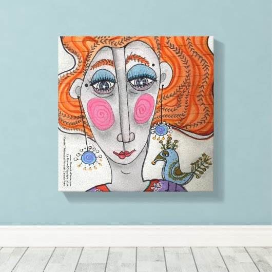 "Gertie", Whimsical Portrait Canvas Print Leinwanddruck (Insitu (Holzboden))