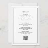 Gertrude Black and White Classic Hochzeit Einladung (Rückseite)