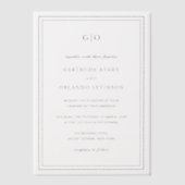 Gertrude Black and White Classic Hochzeit Pergament Einladungen (Vorderseite)