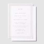 Gertrude Black and White Classic Hochzeit Pergament Einladungen (Versetzt)