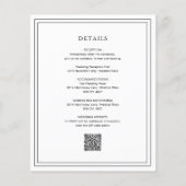 Gertrude Black and White Elegant Wedding Einladung (Rückseite)