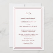 Gertrude Burgundy Wine Classic Einladung (Vorderseite)