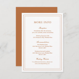 Gertrude Burnt Orange Classic Elegant Wedding Begleitkarte
