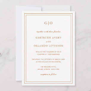 Gertrude Burnt Orange Classic Elegant Wedding Einladung