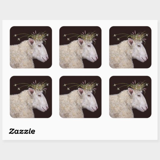 Gertrude die Schafsticker Quadratischer Aufkleber (Blatt)