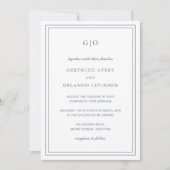 Gertrude Dusty Blue Classic Hochzeit Einladung (Vorderseite)