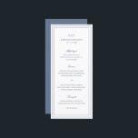 Gertrude Dusty Blue Classic Hochzeit Menükarte<br><div class="desc">Klassisches Hochzeitsmenü im klassischen Stil mit einem einfachen und minimalen Design mit Monogramm,  Namen und Hochzeitsdatum oben,  zusammen mit Ihrer Speisekarte,  umgeben von einer doppelten Grenze. Die Schriftart wechseln sich zwischen einem eleganten Drehbuch,  einer klassischen Serife und minimalistischen serifenlosen Schriftart ab. Dieses Menü ist ideal für eine feierliche Hochzeit.</div>