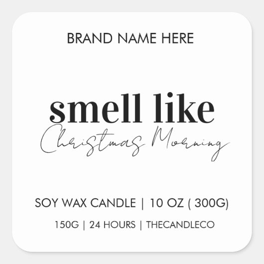 Geruch wie Weihnachten Morgen Funny Holiday Candle Quadratischer Aufkleber (Vorderseite)