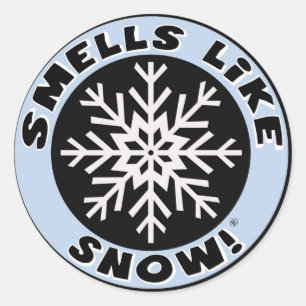 Geruche mögen Schnee! Runder Aufkleber