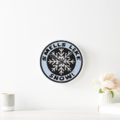 Geruche mögen Schnee! Uhr! Runde Wanduhr (Zuhause)