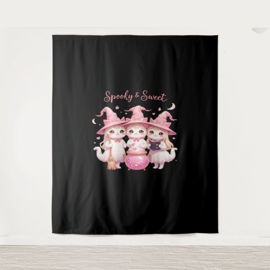 Geruchliche und süße Niedliche Hexenkatze Oversifi Wandteppich (Vorderseite)