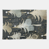 Geruchte grüne und neutrale beige Whimsikreisen Geschirrtuch (Horizontal)