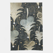 Geruchte grüne und neutrale beige Whimsikreisen Geschirrtuch (Vertikal)