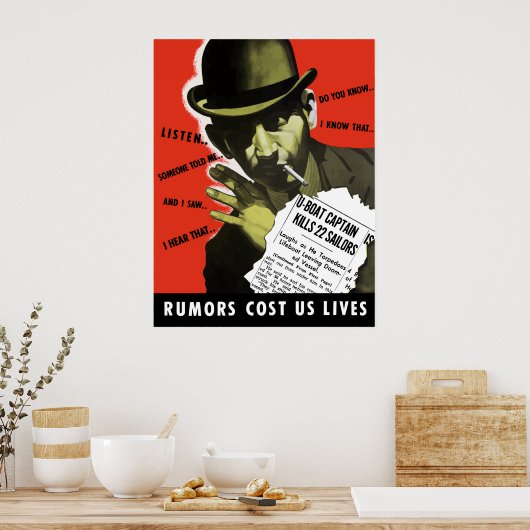 Gerüchte kosten uns Leben — WW2 Poster (Küche)
