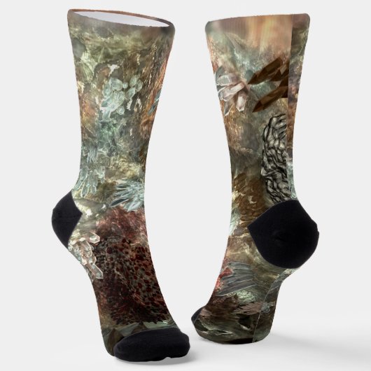 Gerüchte Schichten brauner Kristalle Socken (Gewinkelt)
