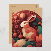 Gerüchte Tones Rabbit Chinesisch Neues Jahr Postkarte (Vorne/Hinten)
