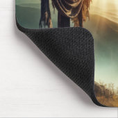 geruchtes Kreuz mit Kronen von Fäden Mousepad (Ecke)