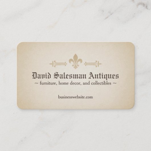 Gerundete Ecken-Lilien-Vintager Blick Visitenkarte (Vorderseite)