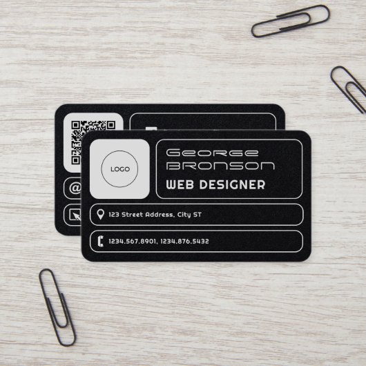 Gerundete geometrische Felder modern Visitenkarte (Vorderseite/Rückseite Beispiel)