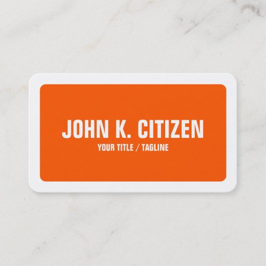 Gerundete Grenze der Ecken-einfaches Orange und Visitenkarte (Vorderseite)