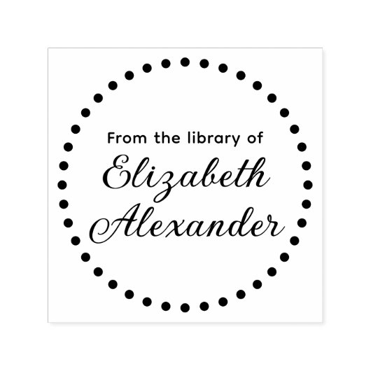 gerundeter Rahmen "Aus der Bibliothek" Buchname Permastempel (Design)