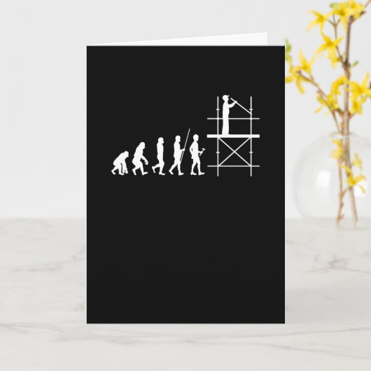 Gerüstbau Evolution Handwerker Gerüstbautechnik Karte (Gelbe Blume)