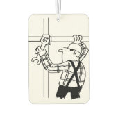 Gerüstbauer Cartoon Autolufterfrischer (Rückseite)