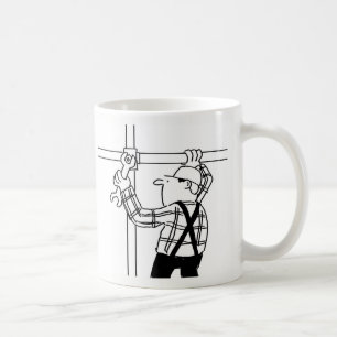 Gerüstbauer Cartoon Kaffeetasse