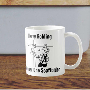Gerüstbauer Cartoon Tasse zum Hinzufügen des Namen