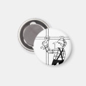 Gerüstbauer mit Gerüst Magnet (Vorderseite/Rückseite)